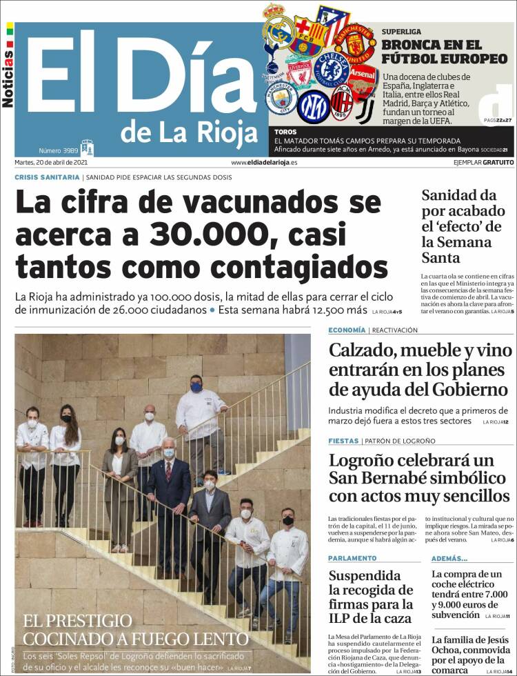 Portada de El Día de La Rioja (España)