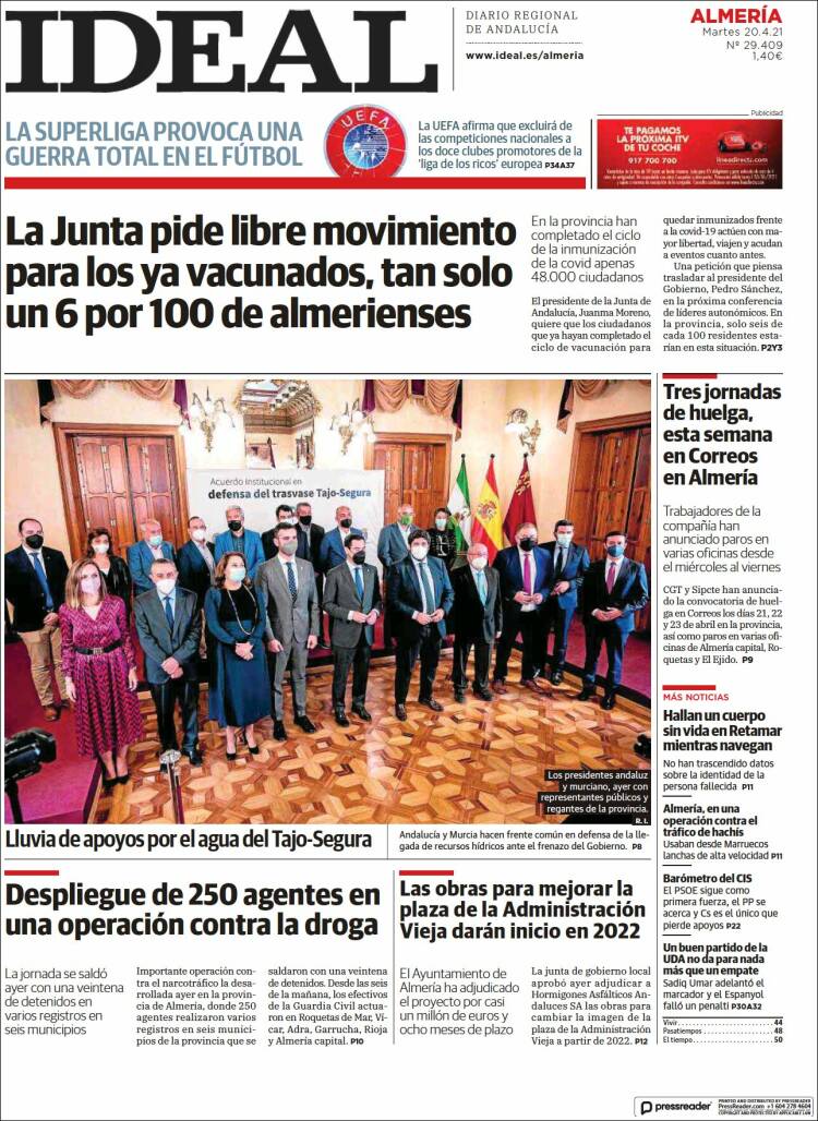 Portada de Ideal Almeria (España)