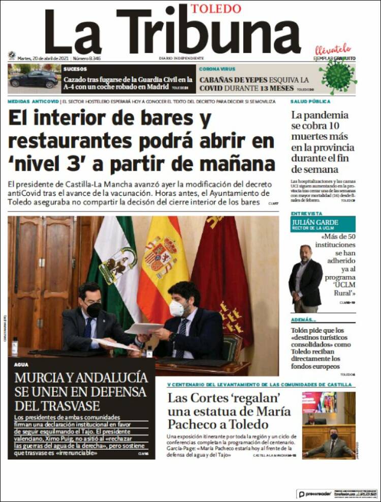 Portada de La Tribuna de Toledo (España)