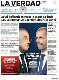 Portada de La Verdad de Murcia (España)