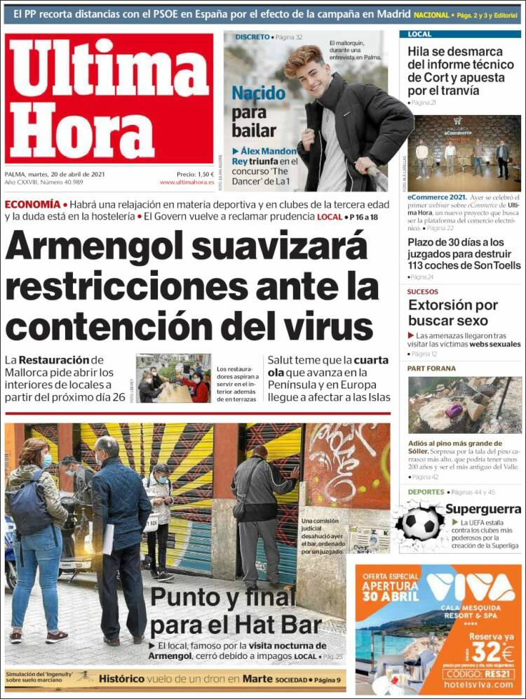 Portada de Última Hora (España)