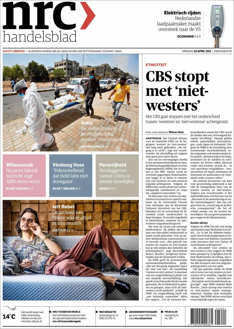 Portada de NRC Handelsblad (Pa&iacute;ses Bajos)