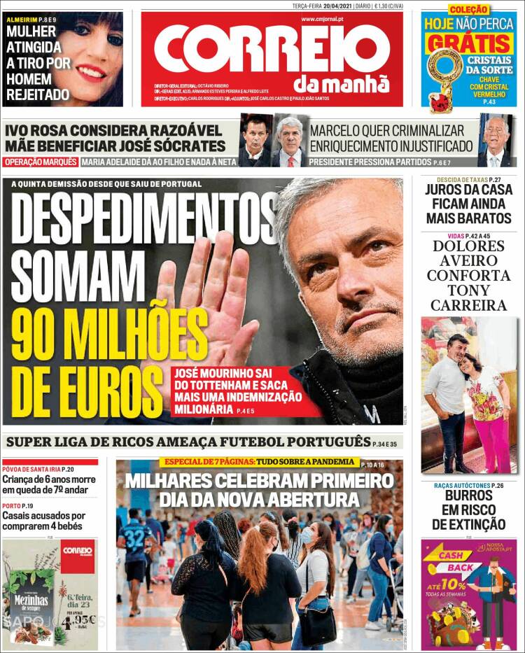 Portada de Correio da Manhã (Portugal)