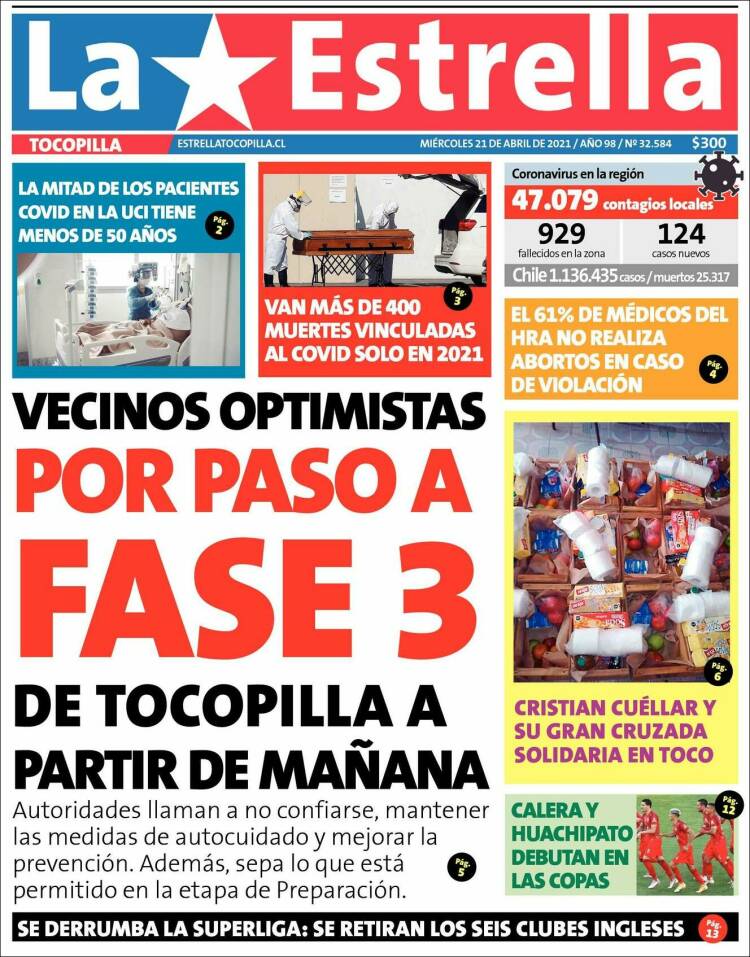 Portada de La Estrella de Tocopilla (Chile)