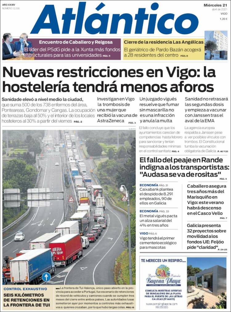 Portada de Atlántico Diario (España)