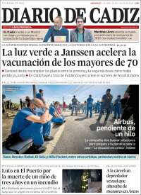 Portada de Diario de Cádiz (España)