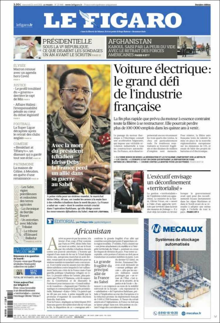 Portada de Le Figaro (Francia)