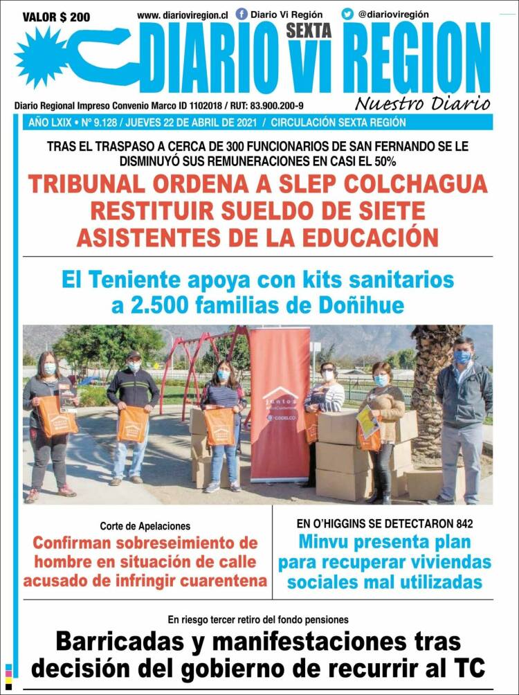 Portada de Diario VI Región (Chile)