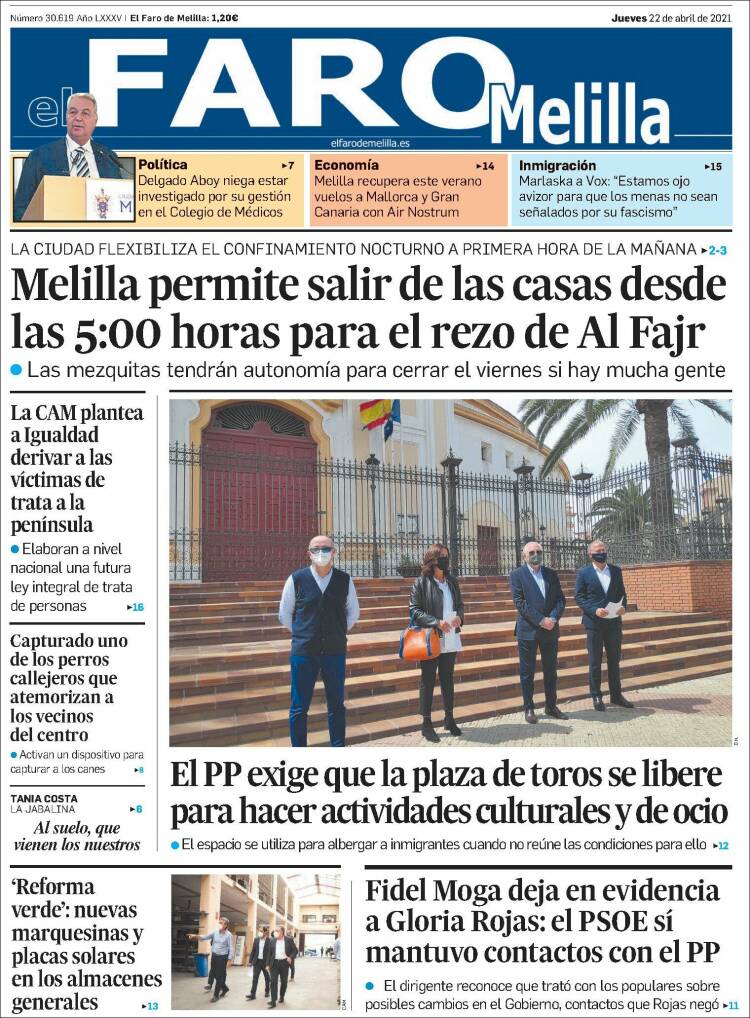 Portada de El Faro de Melilla (Espa&ntilde;a)
