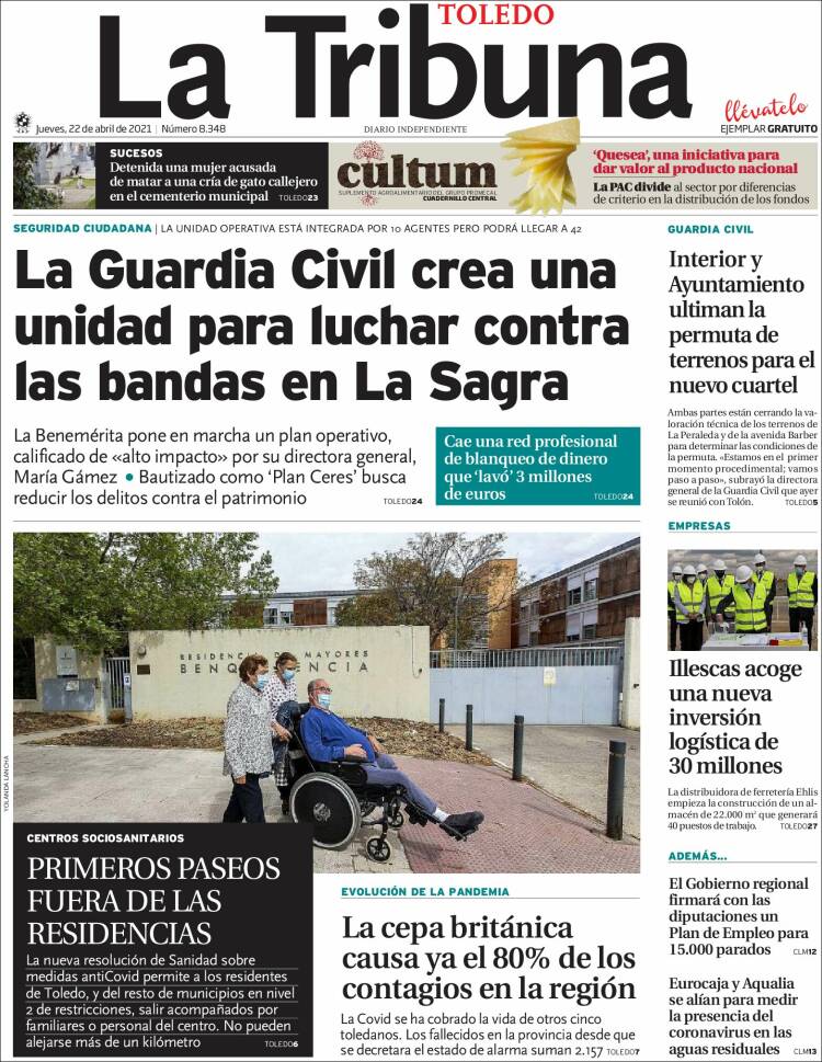 Portada de La Tribuna de Toledo (Espa&ntilde;a)