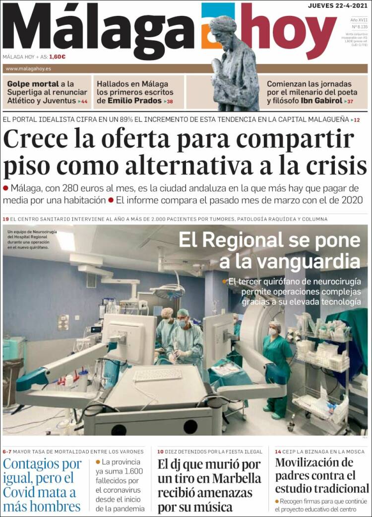 Portada de Málaga Hoy (Espa&ntilde;a)
