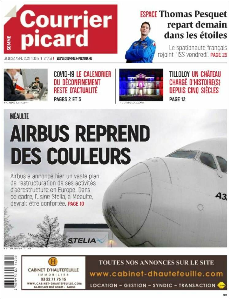 Portada de Courrier Picard (Francia)