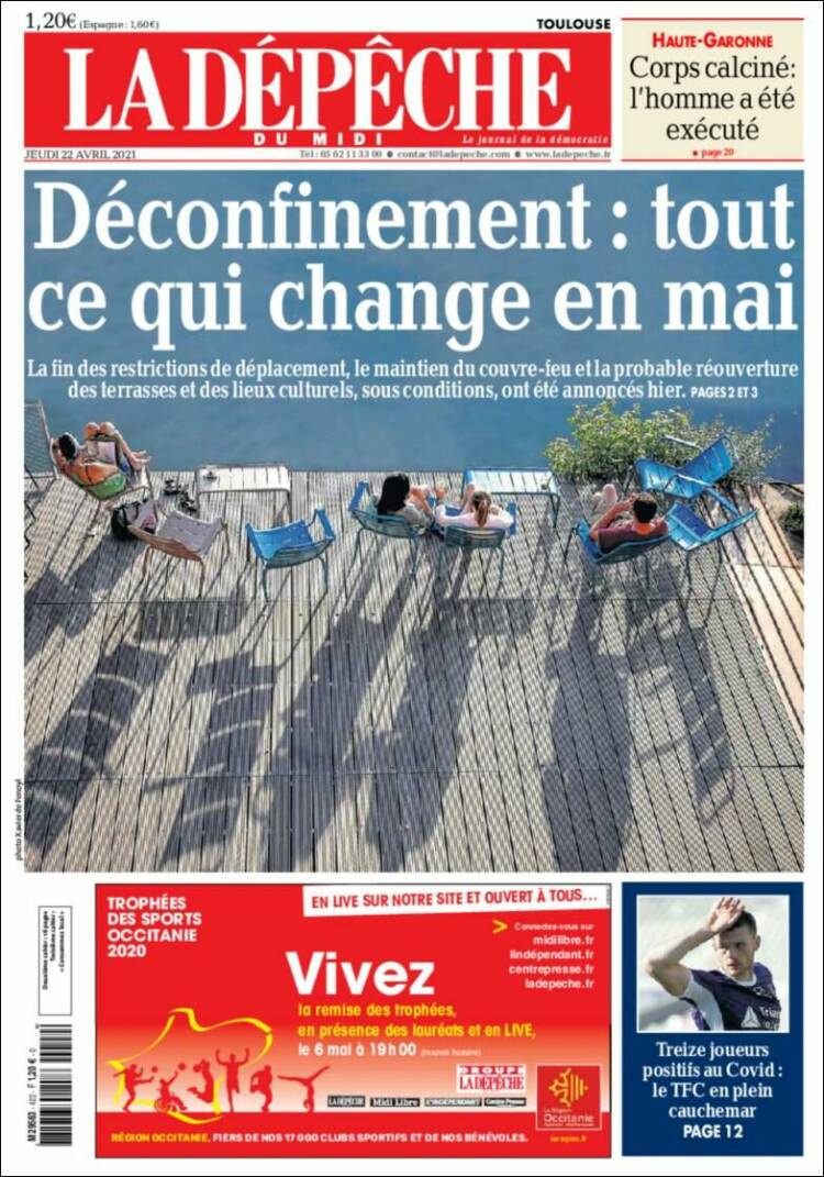 Portada de La Dépêche du Midi (Francia)