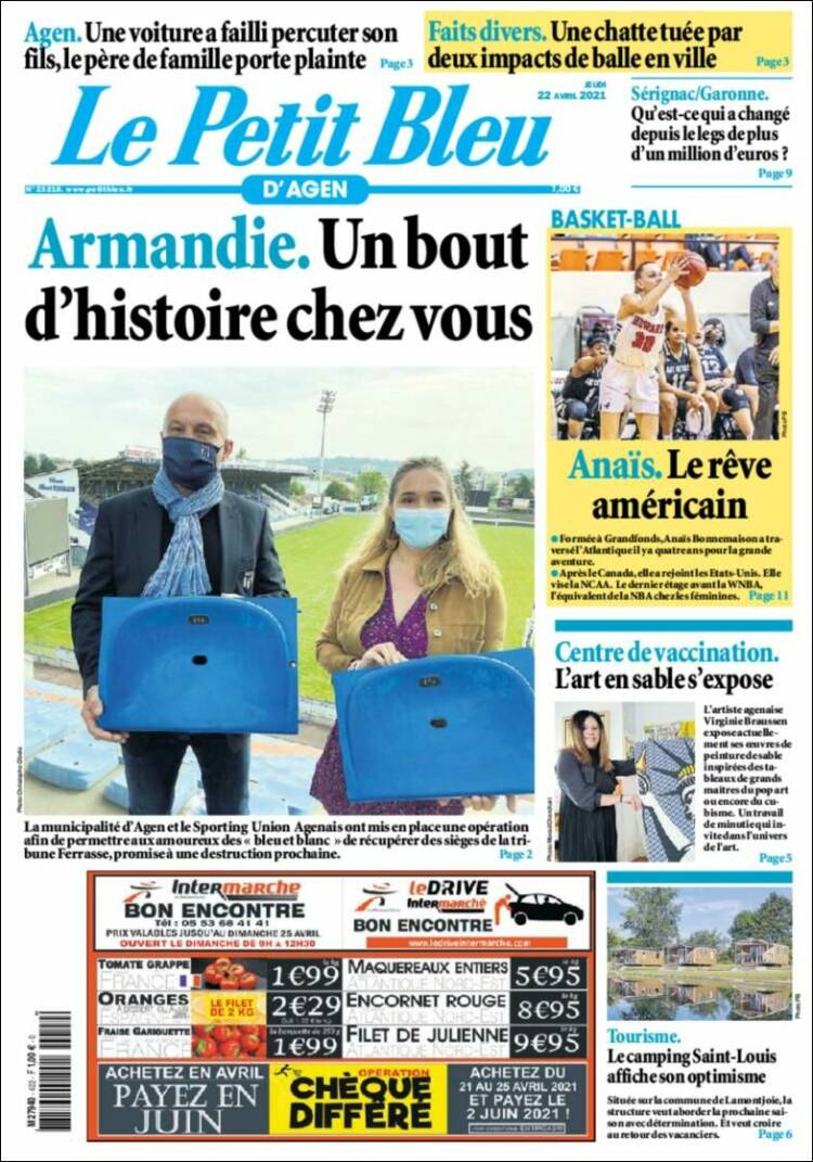 Portada de Le Petit Bleu (Francia)