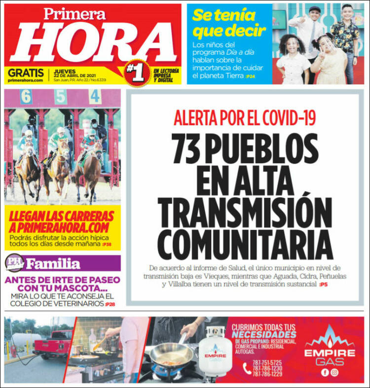 Portada de Primera Hora (Puerto Rico)