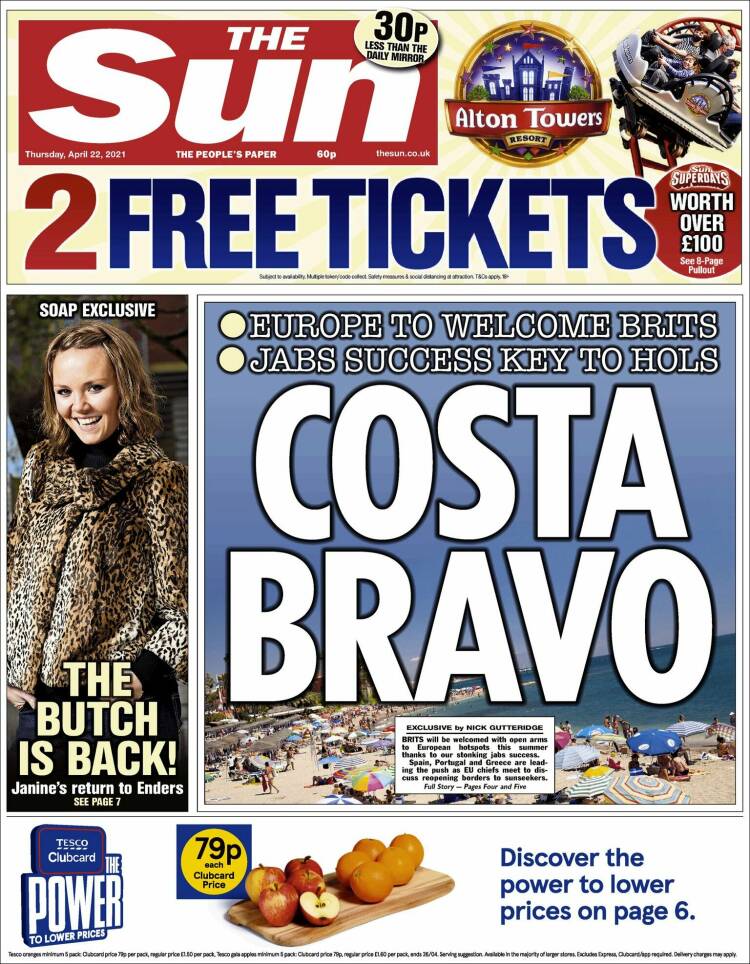 Portada de The Sun (Reino Unido)