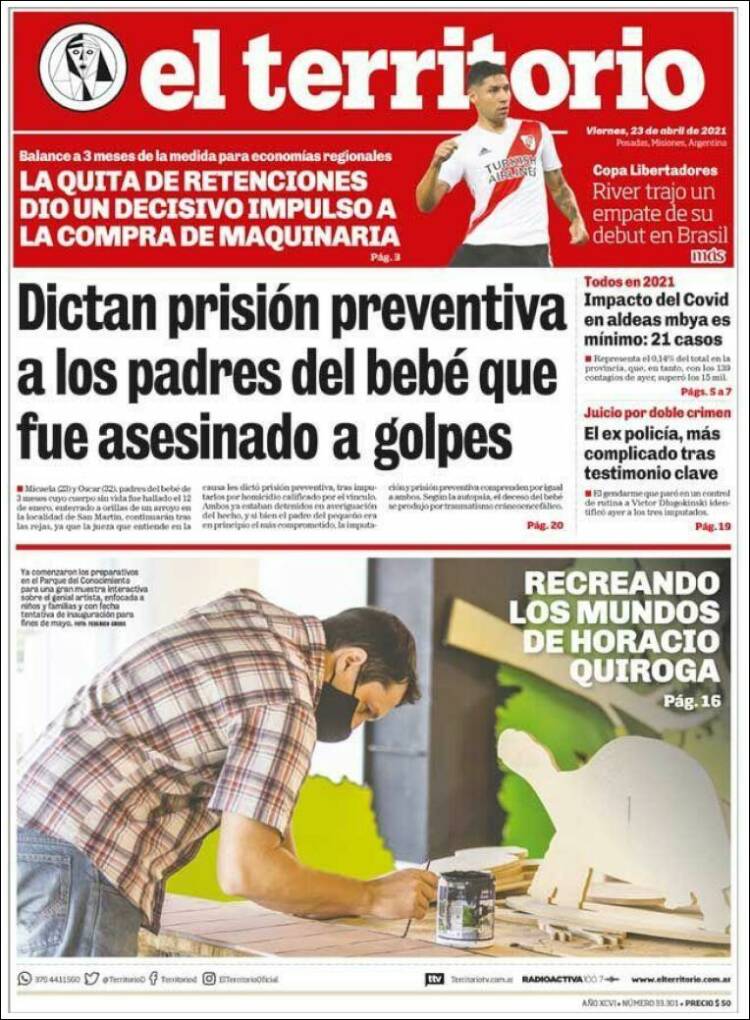 Portada de El Territorio (Argentina)