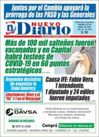 Portada de Nuevo Diario de Salta (Argentina)