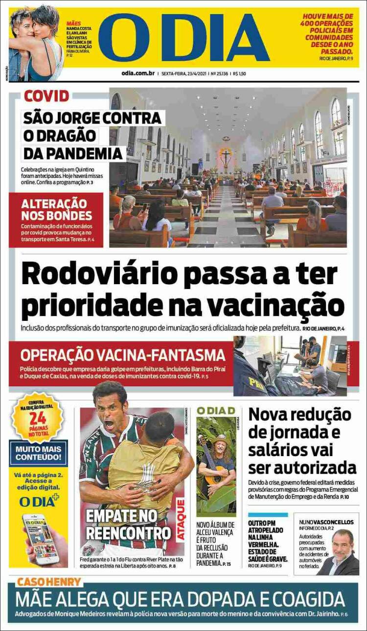 Portada de O Dia (Br&eacute;sil)