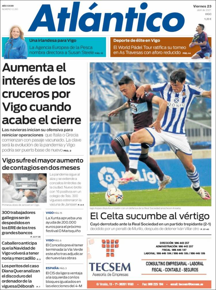 Portada de Atlántico Diario (España)