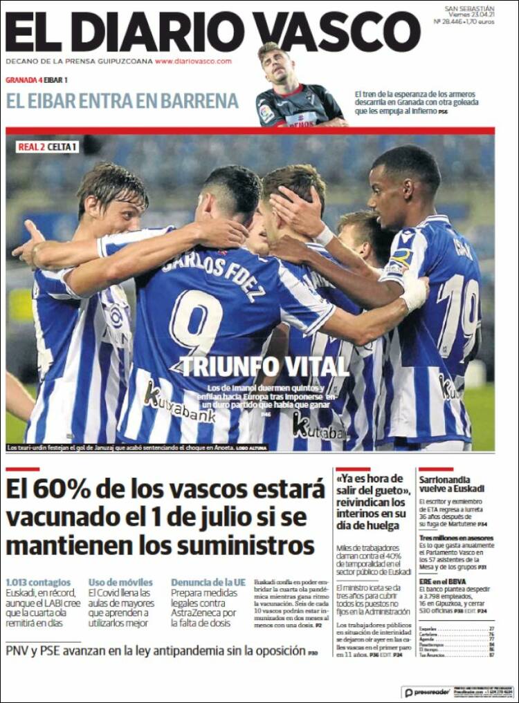 Portada de Diario Vasco (España)