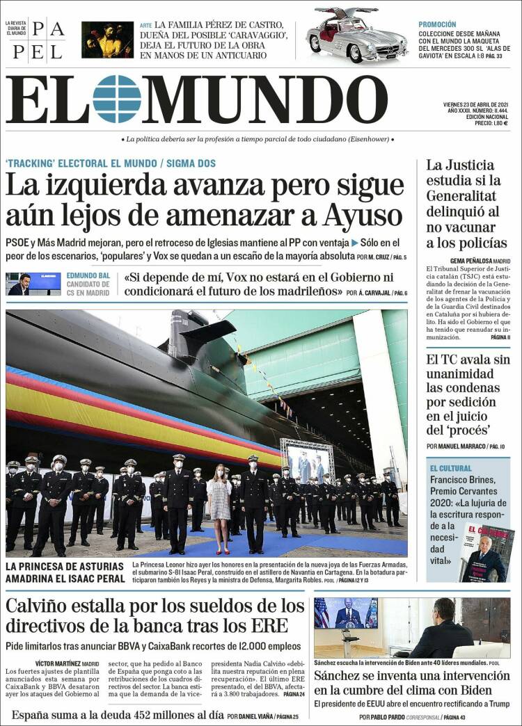 Portada de El Mundo (España)