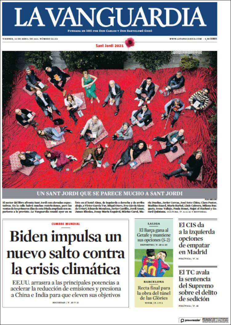 Portada de La Vanguardia (España)