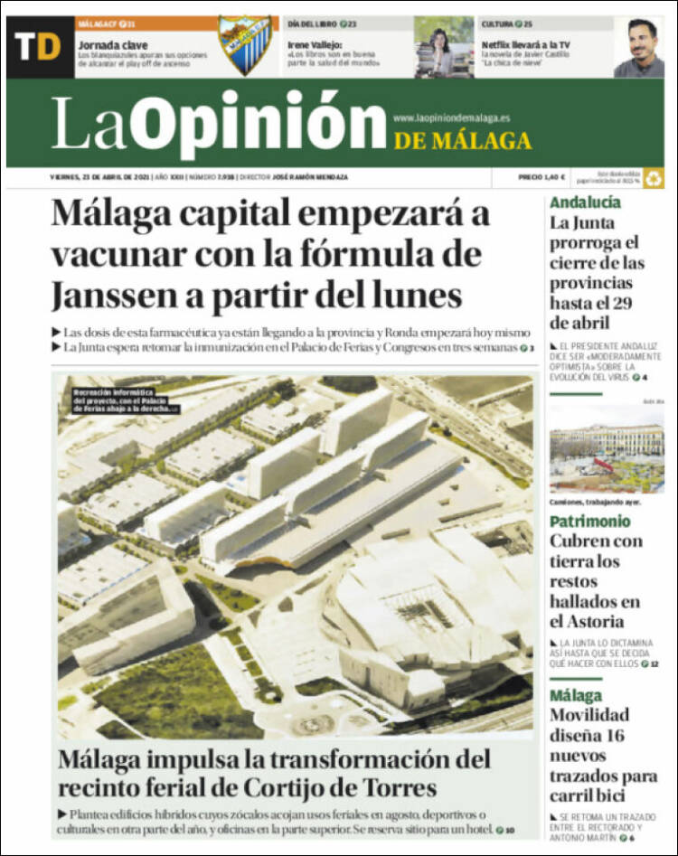 Portada de La Opinión de Málaga (España)