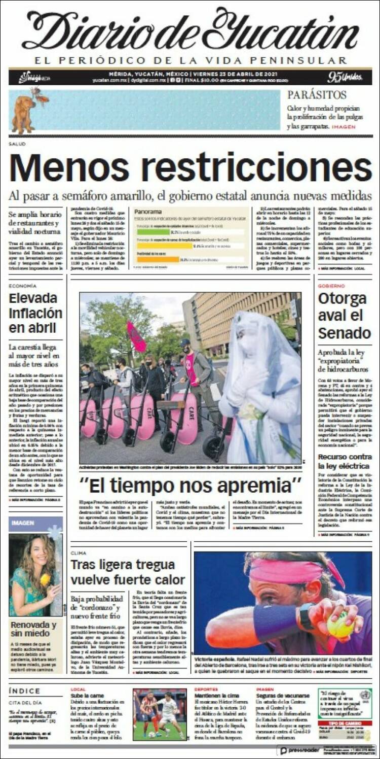 Portada de Diario de Yucatán (M&eacute;xico)