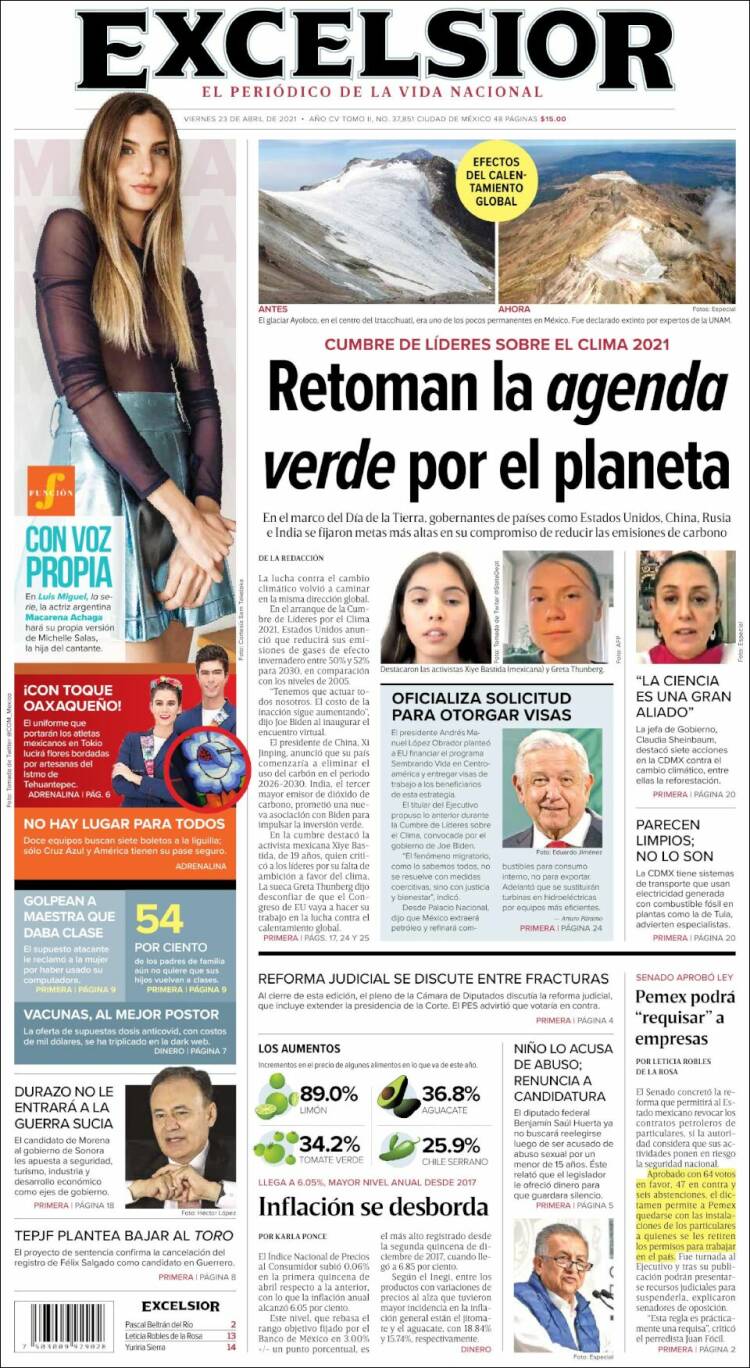 Portada de Excelsior (M&eacute;xico)