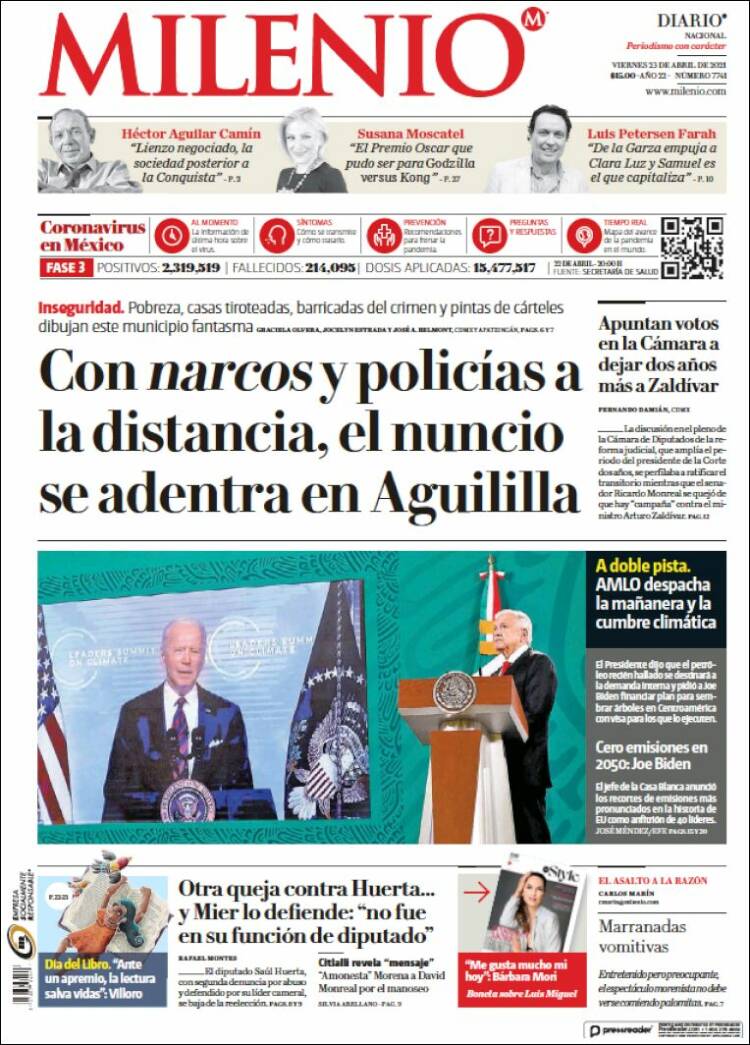 Portada de Milenio (M&eacute;xico)