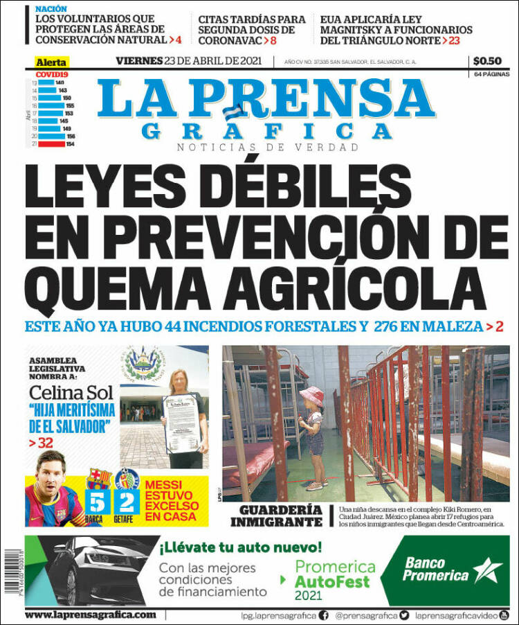 Portada de La Prensa Gráfica (El Salvador)