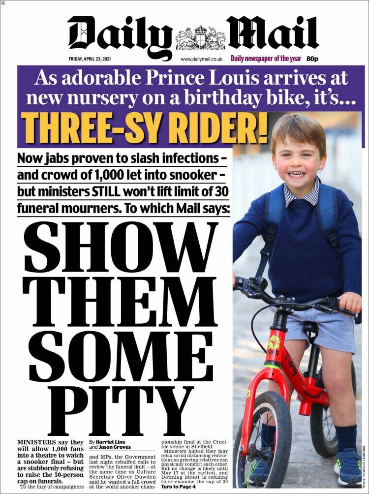 Portada de Daily Mail (Royaume-Uni)