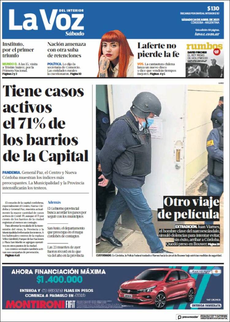 Portada de La Voz del Interior (Argentina)