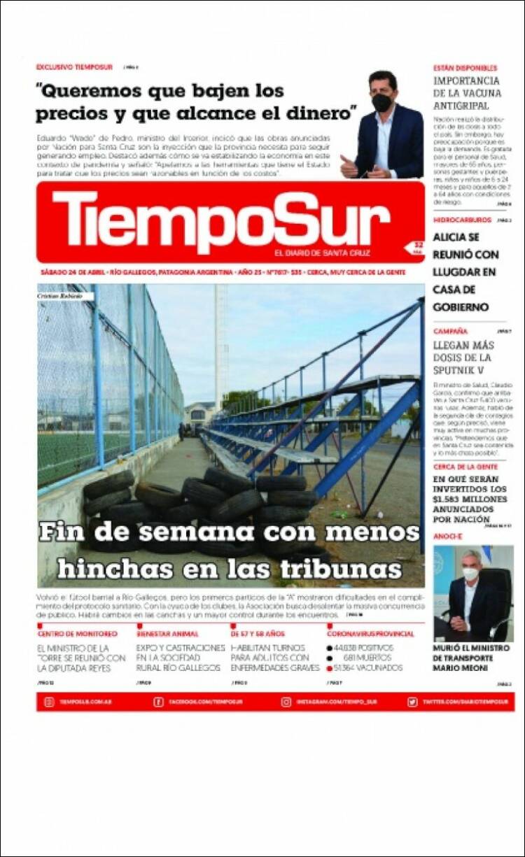 Portada de Tiempo Sur (Argentina)