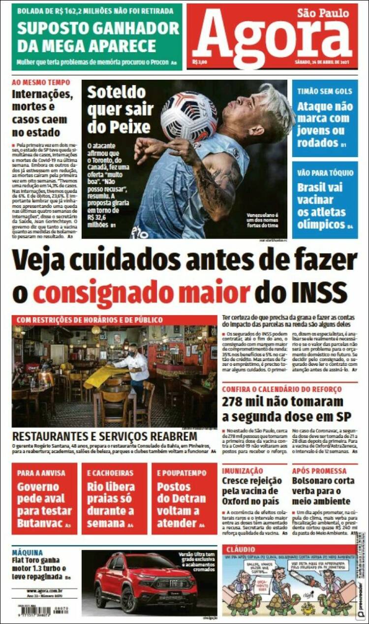 Portada de Jornal Agora (Brasil)