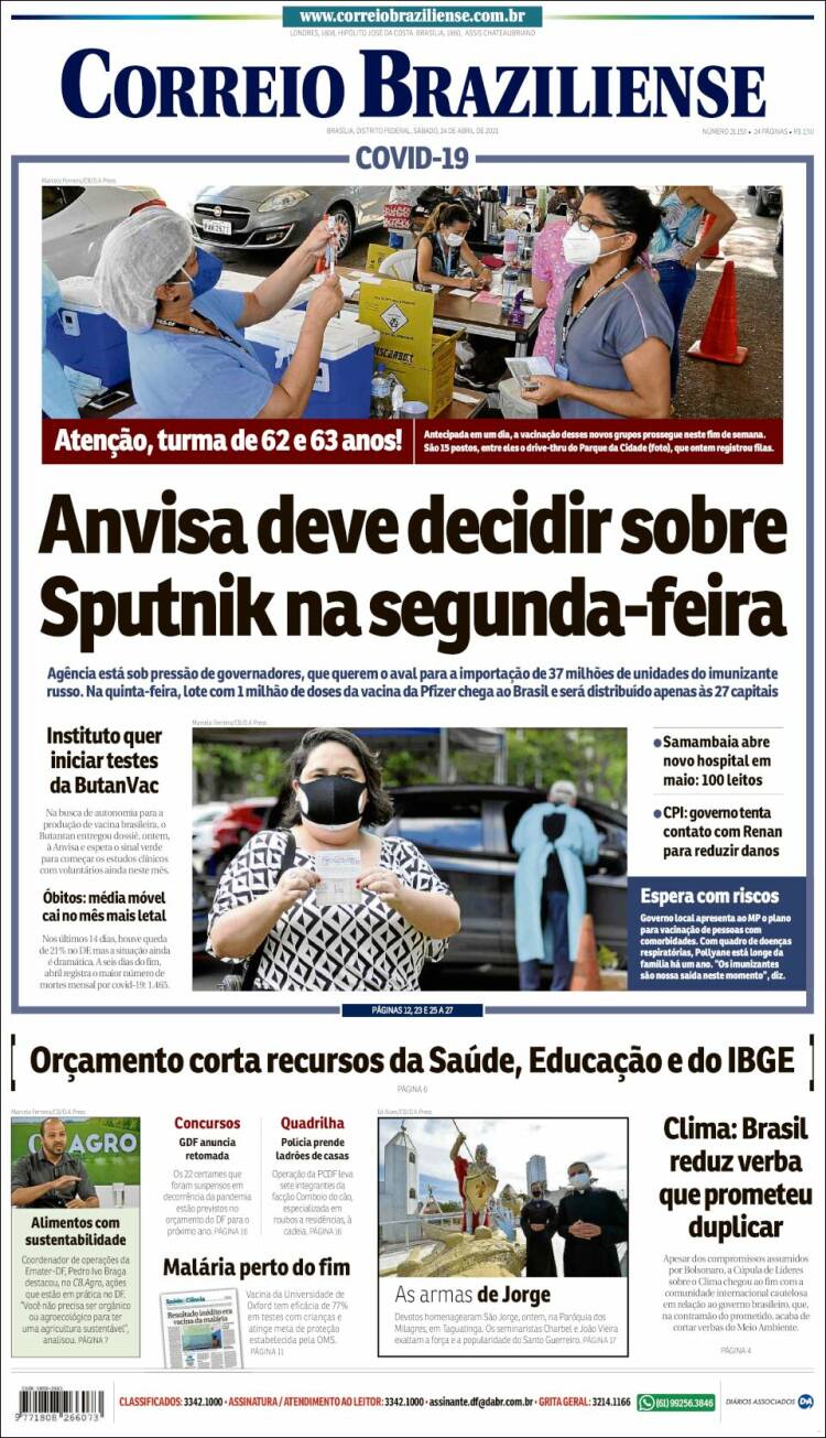 Portada de Correio Braziliense (Brasil)