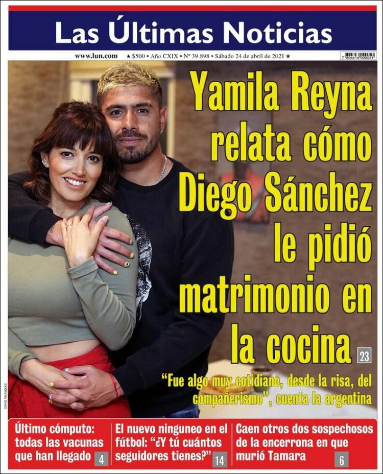 Portada de Las Últimas Noticias (Chile)