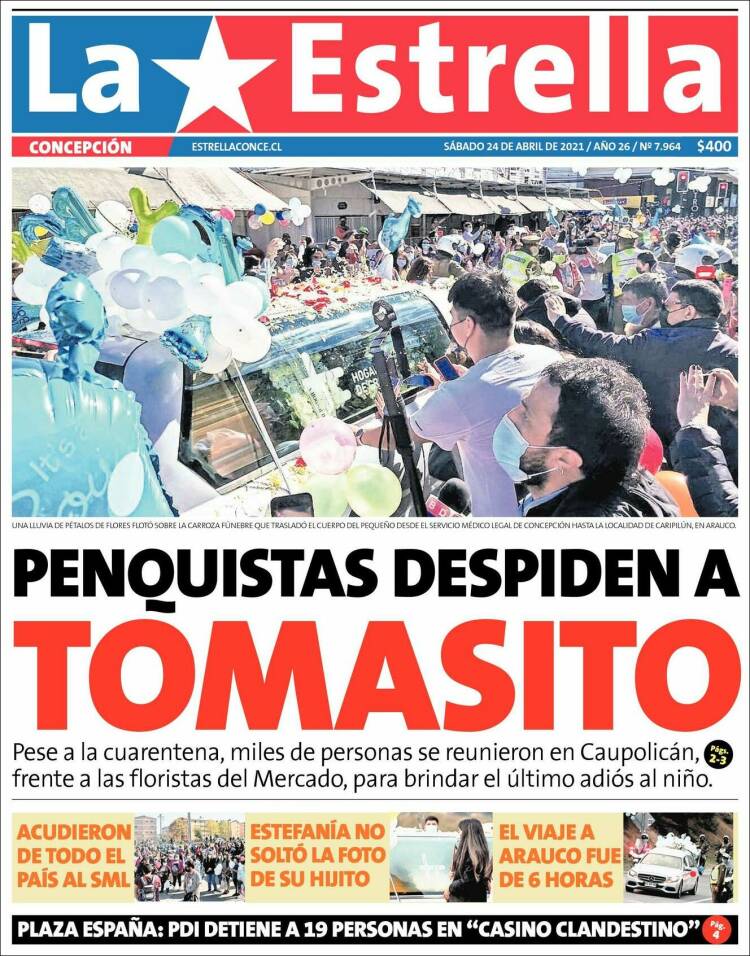Portada de La Estrella de Concepción (Chile)
