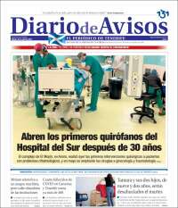 Portada de Diarios de Avisos (España)