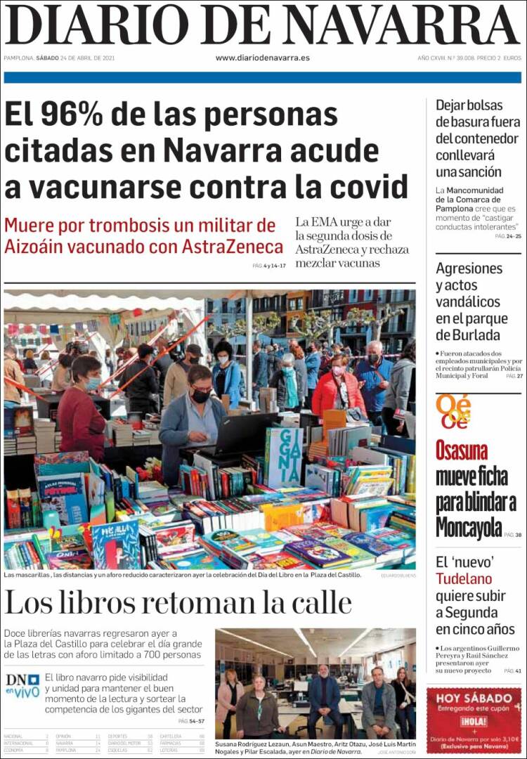 Portada de Diario de Navarra (España)