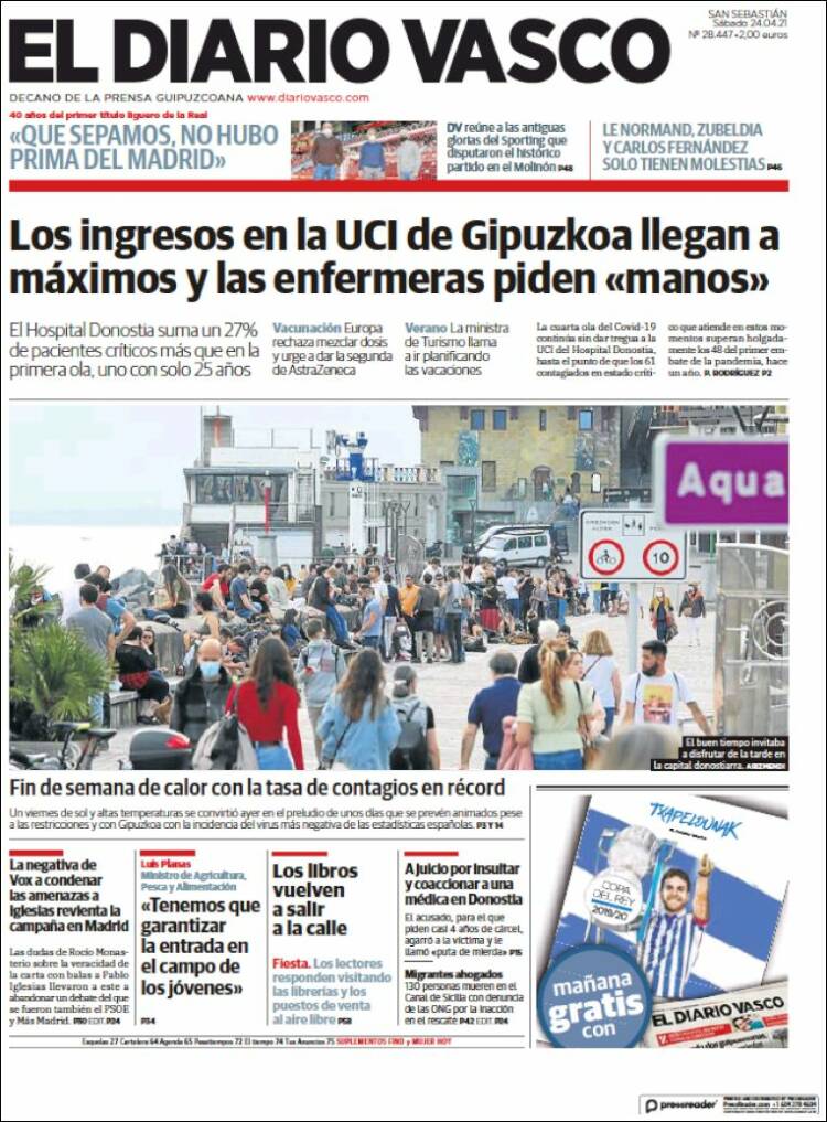 Portada de Diario Vasco (España)