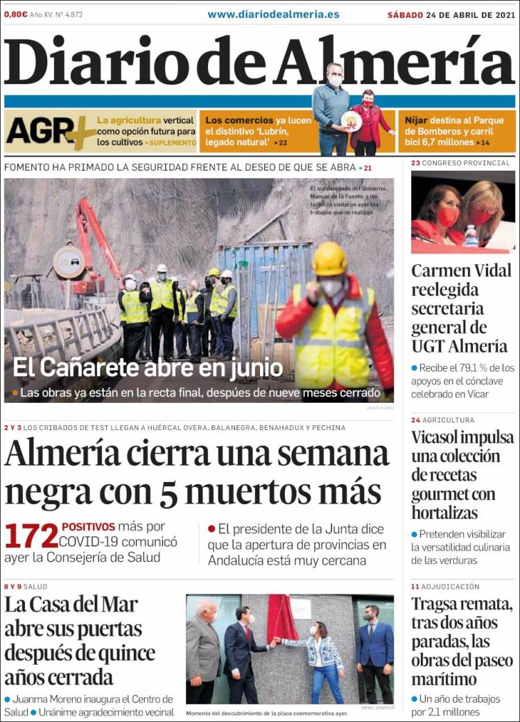 Portada de Diario de Almería (España)