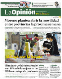 Portada de La Opinión de Málaga (España)