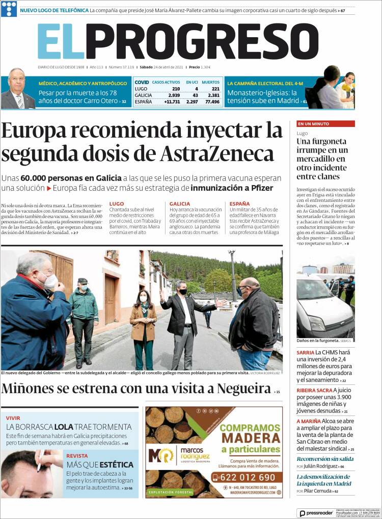 Portada de El Progreso (España)