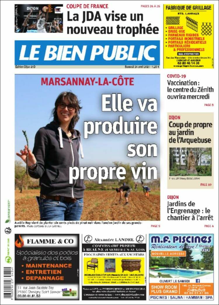 Portada de Le Bien Public (Francia)