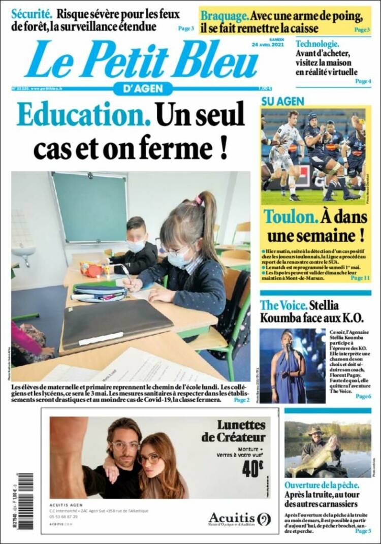 Portada de Le Petit Bleu (Francia)