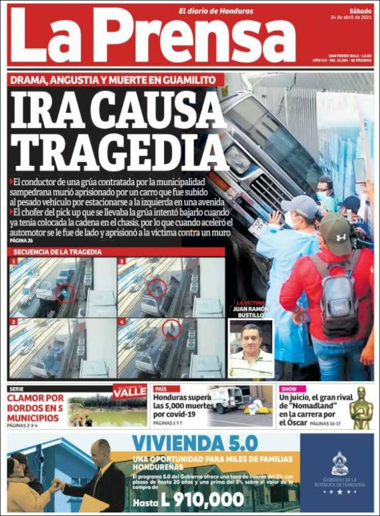 Portada de La Prensa (Honduras)