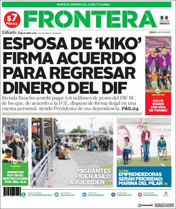 Portada de Frontera (México)