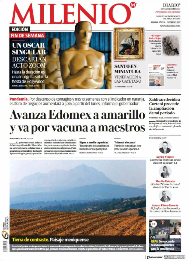 Portada de Milenio - Estado de México (México)